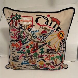 Catstudio 2015 , 100% organic cotton California Embroidered Throw Pillow